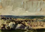 Pietro Annigoni, Paesaggio, oil on card