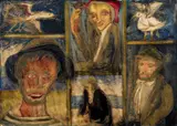 Beppe Serafini, Omaggio a Viani, mixed media on cardboard