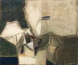 Felice Canonico, Vascello, 1971, oil and mixed media on canvas