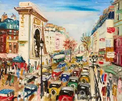 Lucien Génin, Rue a Paris, oil on canvas