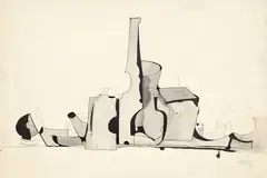 Luigi Mainolfi, Senza titolo, 1965, gouache and ink on paper