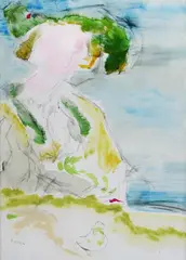 Lazzaro Donati, La dama dalla pera, 1970, oil and mixed media on canvas
