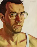 Autoritratto by Livio Scarpella, 1999, oil on compensato, offered May 2024