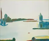 Virgilio Guidi, Bacino di S. Marco, 1972, oil on canvas