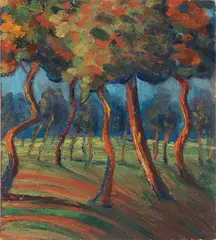 Umberto Boccioni, Paesaggio, 1910, oil on cardboard