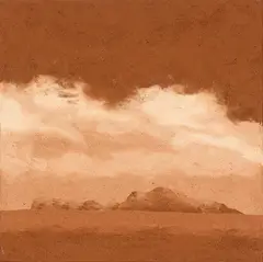 Capri by Massimo Catalani, 2009, sabbia and pigmento on panel, offered May 2024
