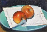 Natura morta by Valentino Ghiglia, oil on cardboard, offered Apr 2024