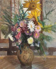 Vaso di fiori by Paulo Ghiglia, oil on canvas, offered Apr 2024