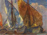Pescherecci by Ludovico Tommasi, 1905, oil on cardboard, offered Apr 2024