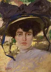 Ritratto della moglie by Luigi de Servi, oil on cardboard, offered Apr 2024