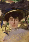 Luigi de Servi, Ritratto della moglie, oil on cardboard