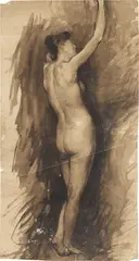 Nudo di spalle by Plinio Nomellini, gouache on paper, offered Apr 2024