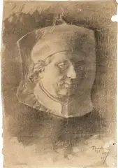 Ritratto by Plinio Nomellini, 1883, charcoal on paper, offered Apr 2024