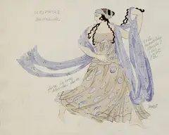 Léon Bakst, Cleopatra, watercolour and mixed media on paper