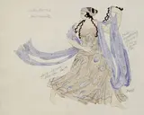 Léon Bakst, Cleopatra, watercolour and mixed media on paper