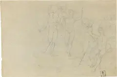 Laurent Pêcheux, Studio di figure, pencil on paper