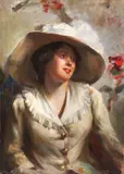 Alessio Issupoff, Ritratto di signora, oil on canvas