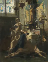 Gustave Surand, Tentazione, oil on canvas