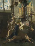 Gustave Surand, Tentazione, oil on canvas