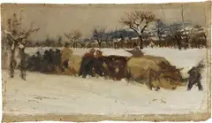 Luigi Cima, Fendineve, oil on canvas applicata on compensato