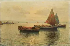 Fausto Pratella, Marina, oil on canvas