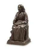 Alimondo Ciampi, Figura di donna anziana seduta, 1930, scultura in bronze