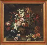 Jean-Baptiste Monnoyer, Grande vaso di fiori, oil on canvas