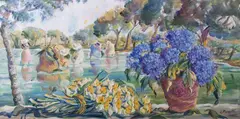Campo di mondine by Luciana Manelli, 2006, oil on canvas, offered Mar 2024