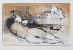 Nudo disteso a Venezia by Giuseppe Ajmone, 1988, lithograph a colori, offered Mar 2024