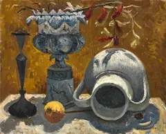 Natura morta by Giovanni Colacicchi, 1950, oil on faesite, offered Mar 2024