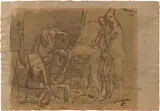 Carlo Mattioli, Figure, inchiostro on paper