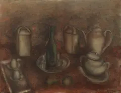 Natura morta by Bruno Rosai, 1930, tempera on panel, offered Mar 2024