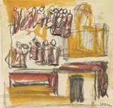 Mario Sironi, Composizione, mixed media on paper