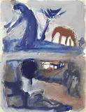 Mario Sironi, Composizione, mixed media on paper