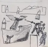 Mario Sironi, Composizione, pencil on paper