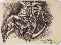 Pericle Fazzini, Cavaliere, 1952, pennarello on paper