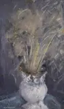 Marcello Andreozzi, Vaso con penne di pavone, 1967, oil on panel