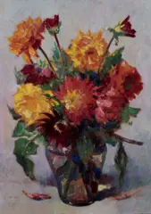 Vaso di fiori by Corrado Michelozzi, oil on panel applicata on compensato, offered Feb 2024