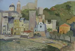 Due dipinti by Silvio Polloni, A) Portovenere, offered Feb 2024