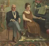 Ritratto di Edoardo Scarfoglio e Matilde Serao by Gennaro Villani, 1925, oil on canvas, offered Feb 2024