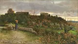 Alberto Andreucci, Ritorno all'ovile, oil on canvas