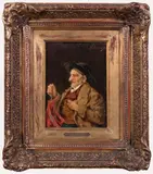 Federico Andreotti, Vecchio con ombrello, oil on panel