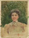 Pompeo Massani, Ritratto di fanciulla, oil on tavoletta