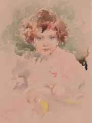 Ritratto di fanciulla by Vincenzo Irolli, watercolour on card, offered Feb 2024