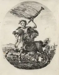Stefano della Bella, Due incisioni, A) La Morte a cavallo