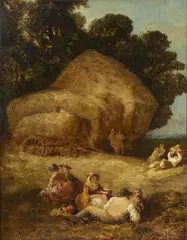 William Shayer, Riposo dai campi, oil on canvas