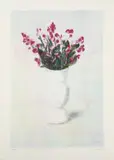 Antonio Bueno, Vaso di fiori, lithograph a colori