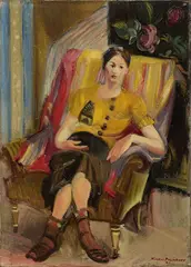 Nicolas Poliakoff, Figura seduta, 1941, oil on canvas