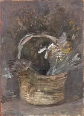 Cesto con fiori by Mario Marcucci, 1970, oil on cardboard, offered Feb 2024