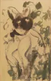 Carlo Corsi, Nudo, inchiostro and mixed media on card